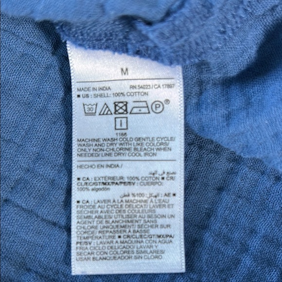 Old Navy Rich Blue Gauze Blouse - Picture 3 of 4